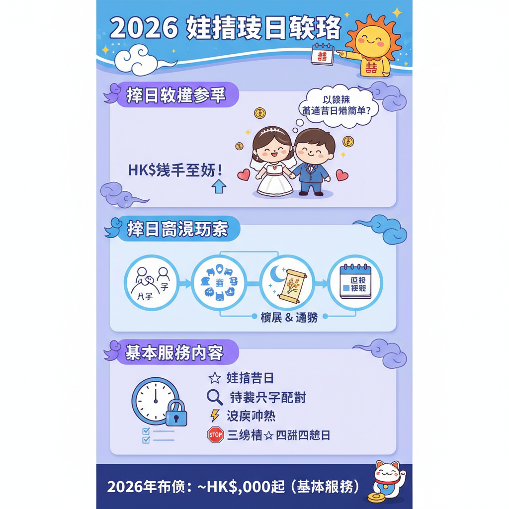 農曆結婚擇日吉日傳統婚嫁命理擇日學大妗姐八字通勝紅白事雙春兼閏月流年運程盲年宜嫁娶沖煞四離四絕日良辰吉日三娘煞傳統習俗婚禮禁忌