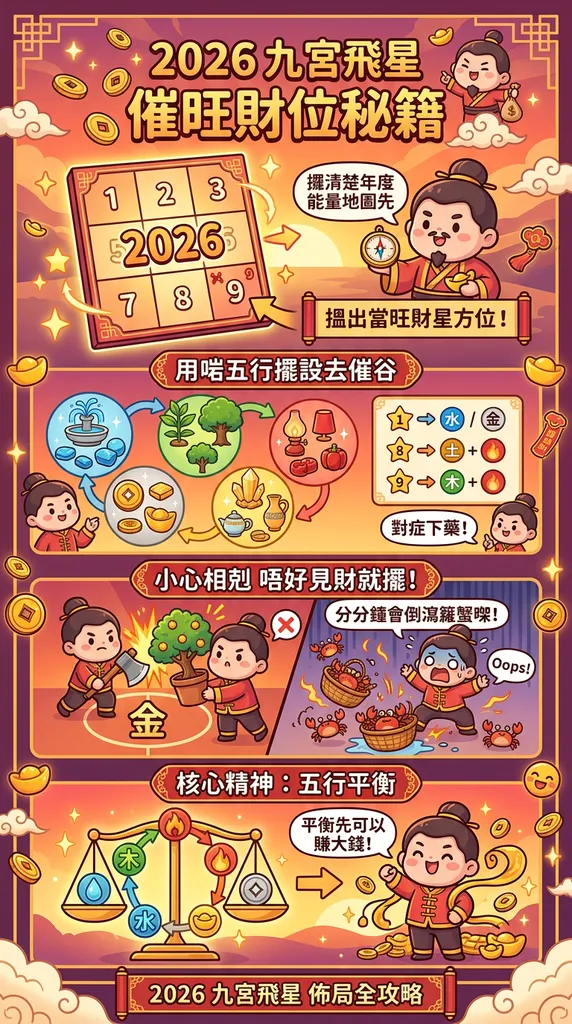 2026九宮飛星佈局：點樣運用五行擺設催旺財位？